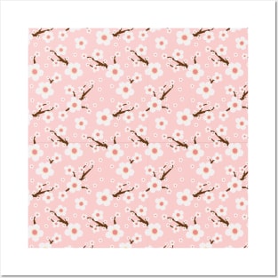 Cherry Blossoms Flowers - Floral Pattern Posters and Art